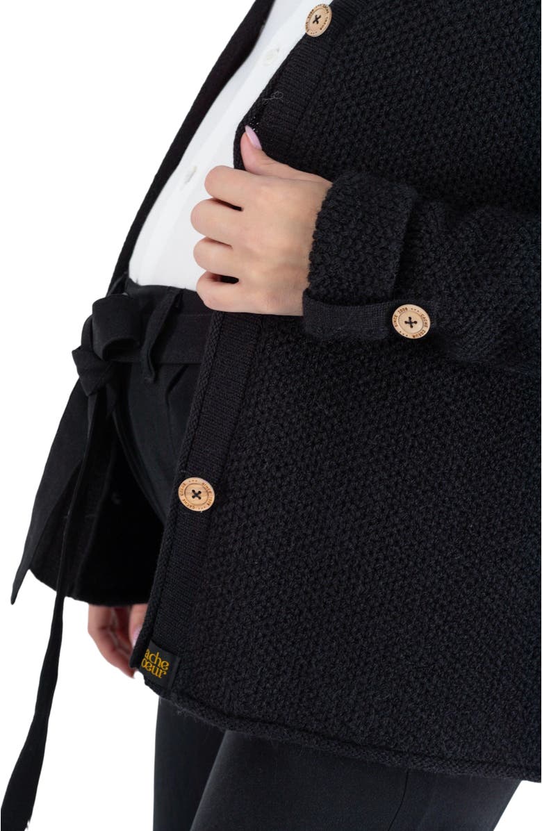 Cache Coeur Abelha knitted maternity cardigan, Alternate, color, 