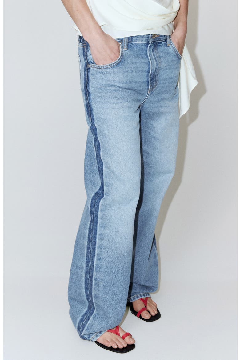 Mid Rise Straight Leg Jeans, Main, color, LIGHT BLUE