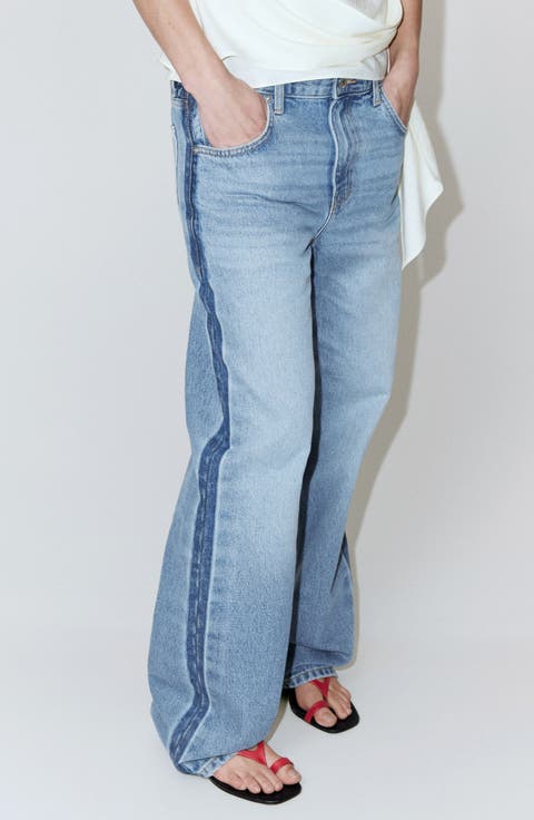Mid Rise Straight Leg Jeans