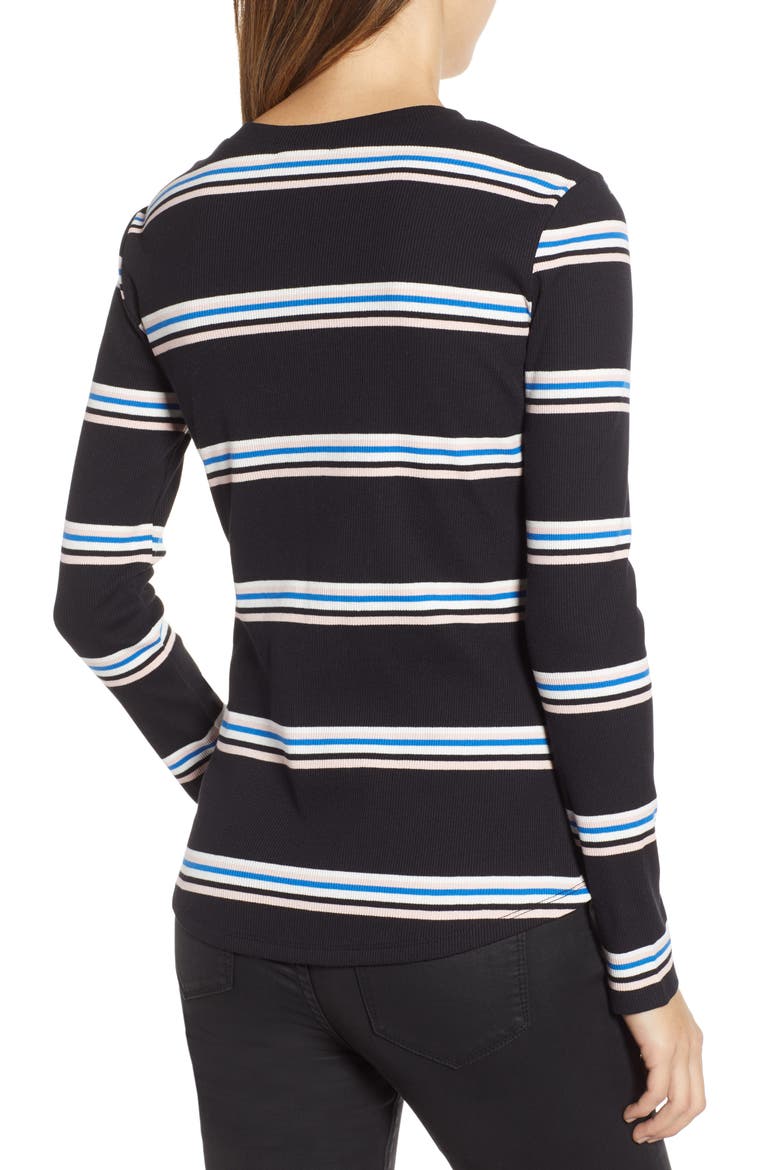 Stripe Henley, Alternate, color, BLACK SOREN STRIPE