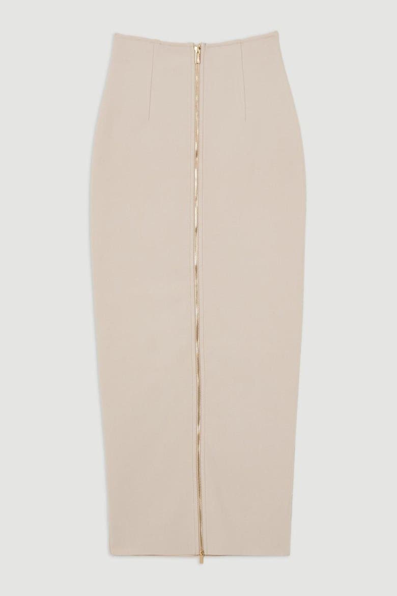 Figure Form Zip Maxi Skirt, Alternate, color, Stone