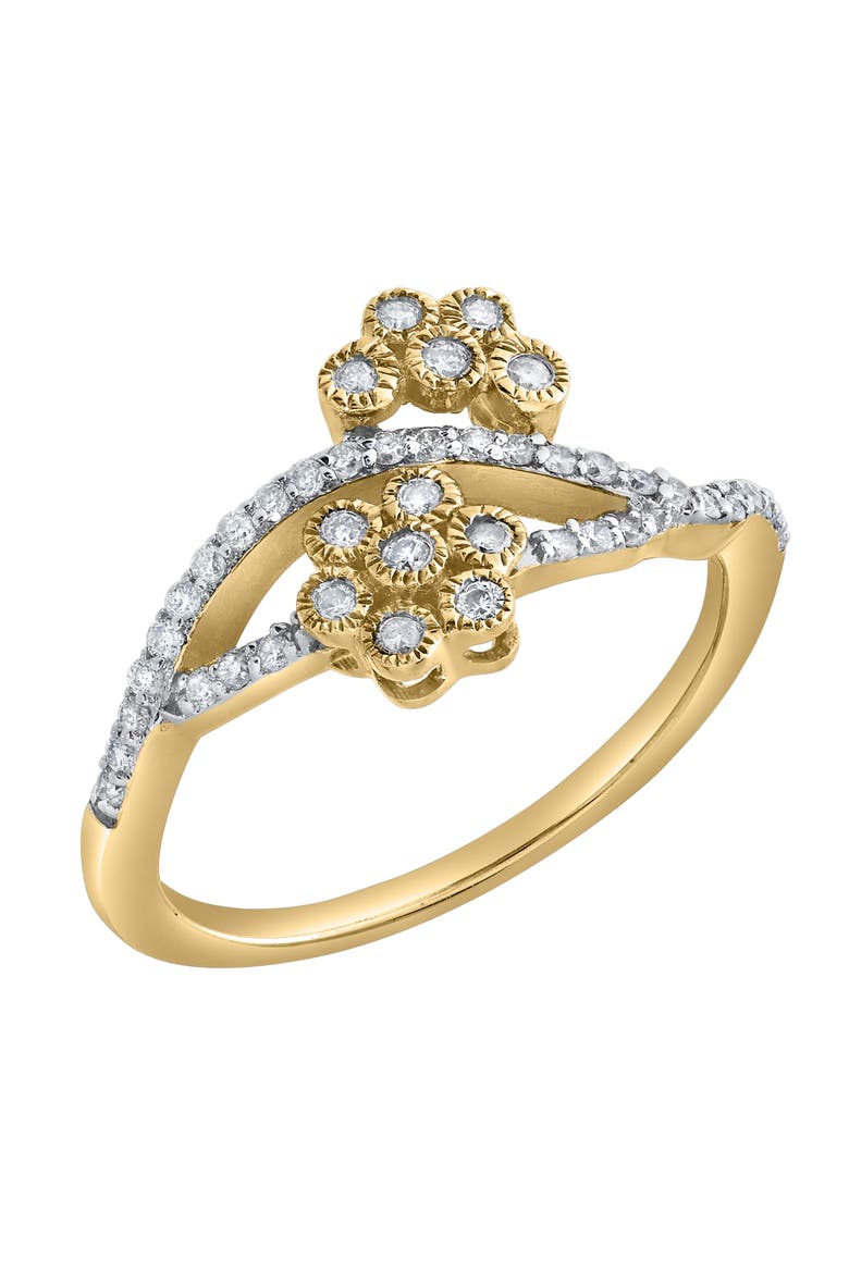 Golden Blossom 0.30 Ct Natural Diamond 10K Gold Ring, Alternate, color, 10K Yellow Gold