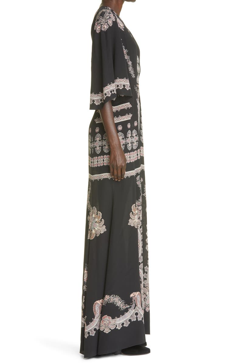 Etro Burning Silk Maxi Dress, Alternate, color, 