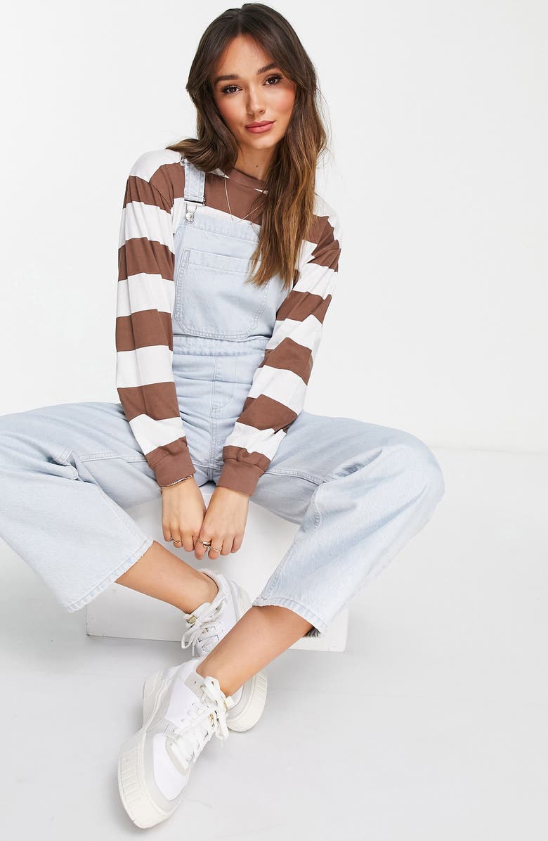 ASOS DESIGN Denim Overalls, Alternate, color, 