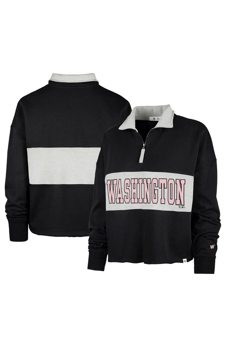 '47 Women's '47 Black Washington Nationals City Connect Bae Remi Quarter-Zip Jacket, Main, color, 