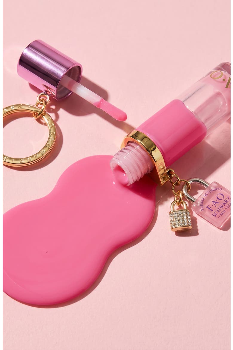 Lip Gloss with Lock Charm, Alternate, color, PINK