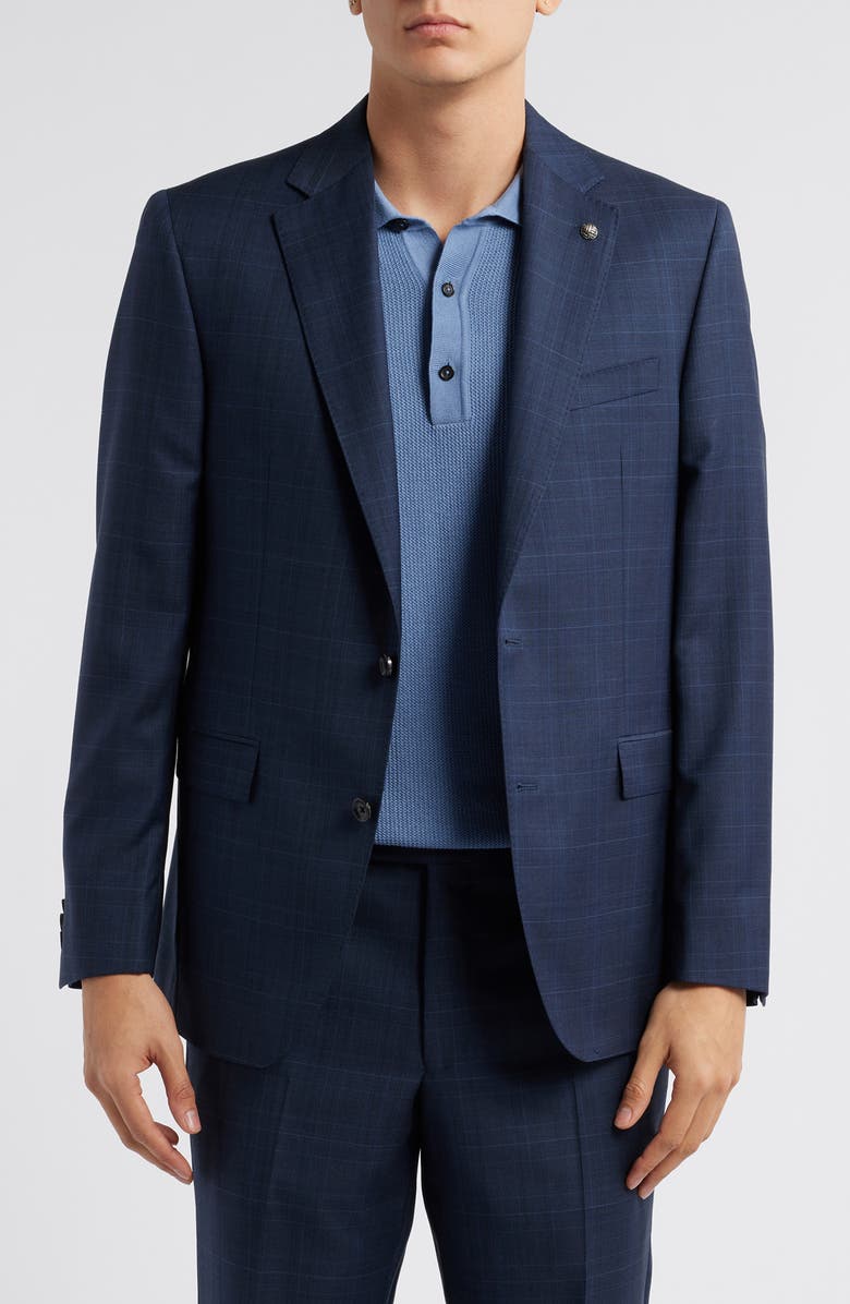 Jack Victor Esprit Check Wool Suit, Alternate, color, Navy
