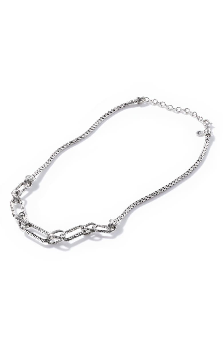 John Hardy Classic Chain Sterling Silver Bib Necklace, Main, color, 