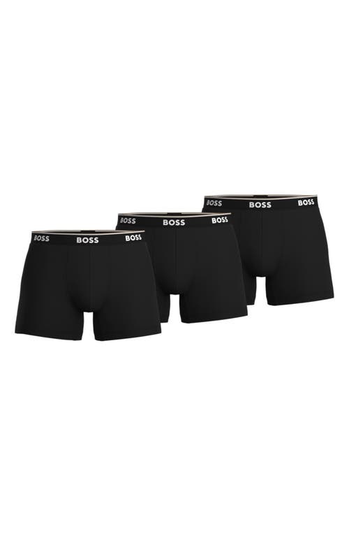 BOSS 3-Pack Power Stretch Cotton Boxer Briefs in Black  product