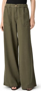 PAIGE Rumi High Waist Cotton Blend Wide Leg Pants