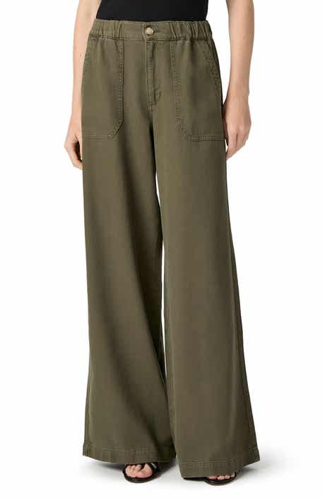 PAIGE Rumi High Waist Cotton Blend Wide Leg Pants