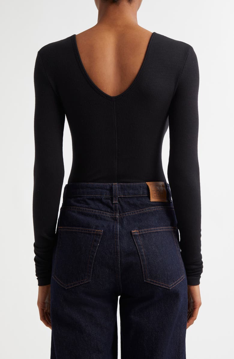 ATM Anthony Thomas Melillo V-Neck Rib Bodysuit, Alternate, color, 