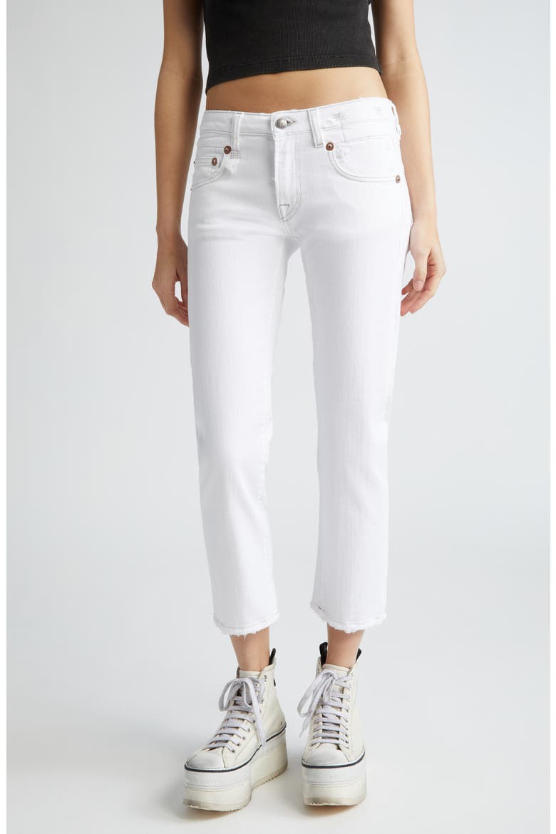 Boy Straight Ankle Jeans, Main, color, BALE WHITE