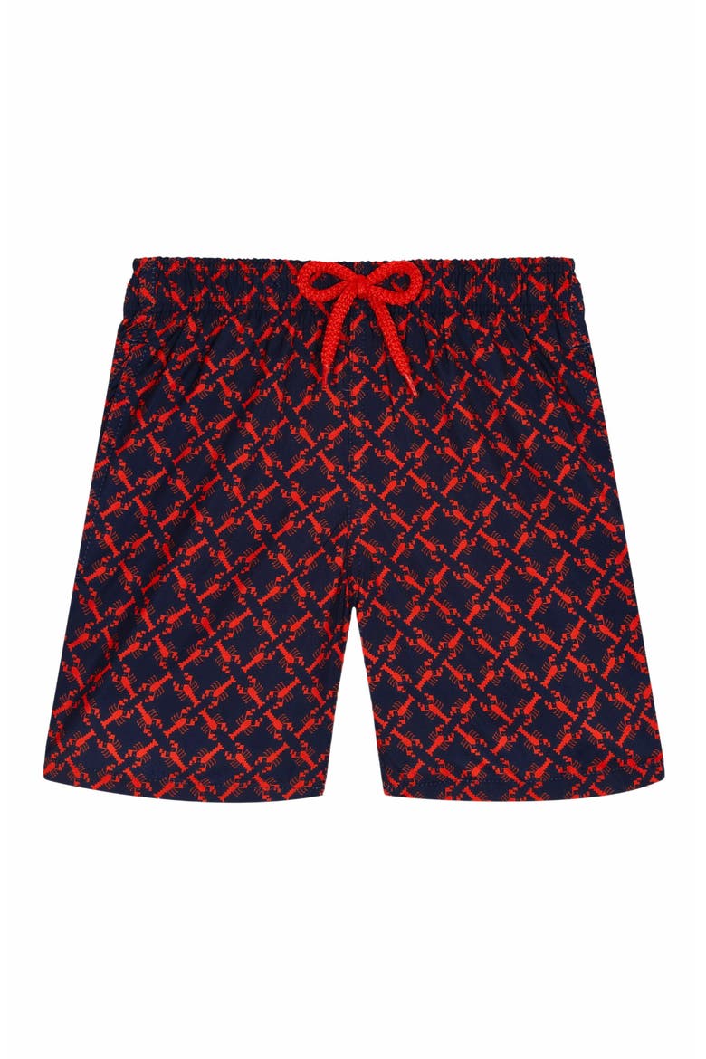 Kids' Homard Pixel Ultra-Light and Packable Swim Shorts, Main, color, BLEU MARINE