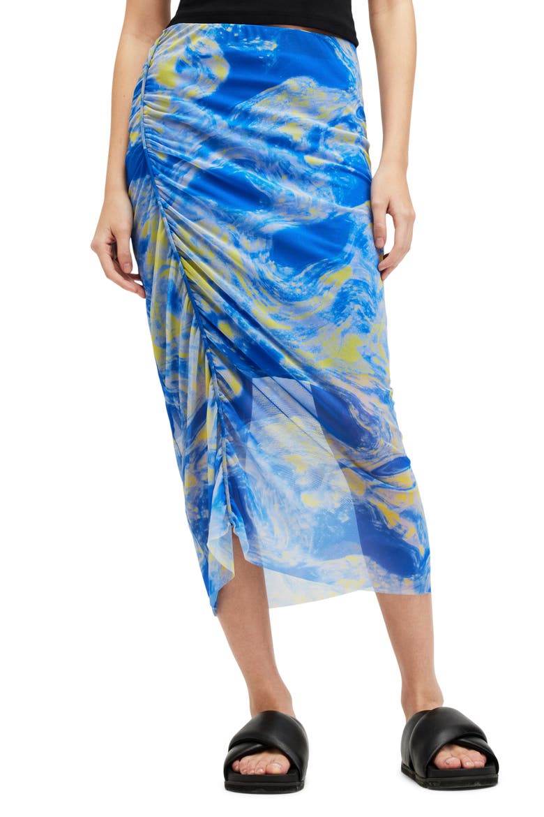 Nora Inspiral Midi Skirt, Main, color, ELECTRIC BLUE
