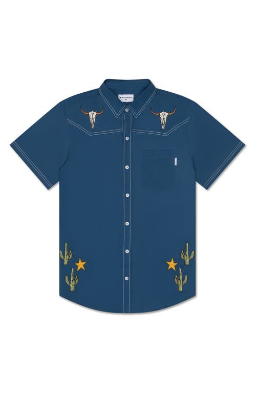 MAVRANS MAVRANS WESTERN WEEKEND SHORT SLEEVE BUTTON-UP SHIRT 