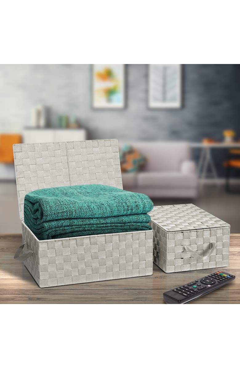 SORBUS Beige Woven Storage Basket - Set of 3, Alternate, color, Beige