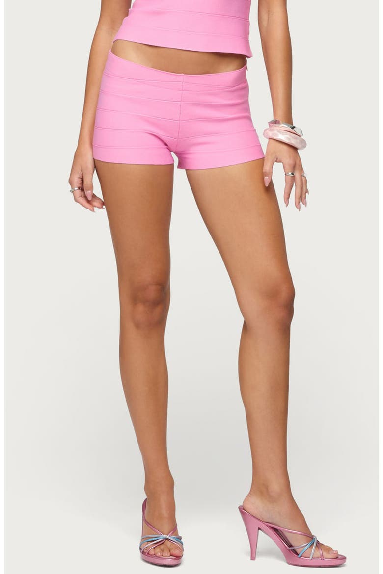 Ianthe Bandage Knit Shorts, Alternate, color, PINK