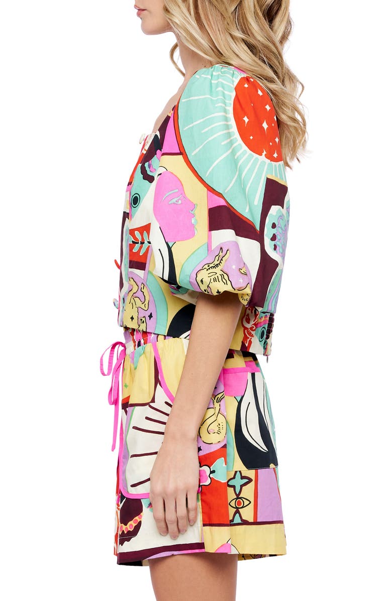 CIEBON Kaitlin Print Button-Up Shirt, Alternate, color, Pink Multi