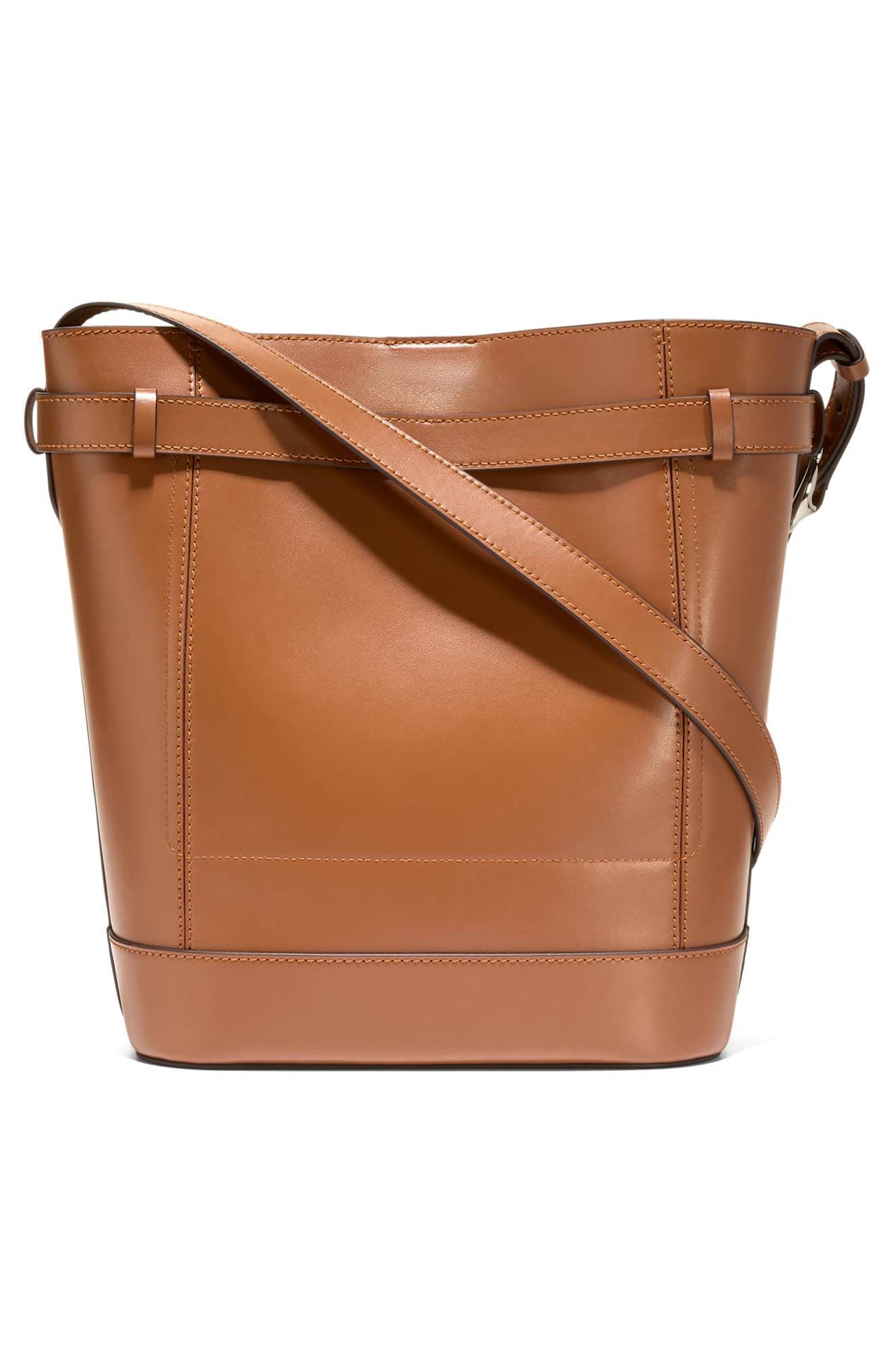 Alexandria Leather Bucket Bag, Alternate, color, NEW CARAMEL