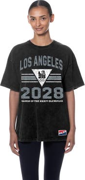New Era Women's New Era Black LA 2028 Summer Olympics Mineral Wash Oversized T-Shirt