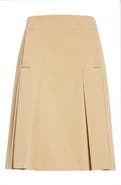 Akris punto Pleated Cotton Twill A-Line Skirt