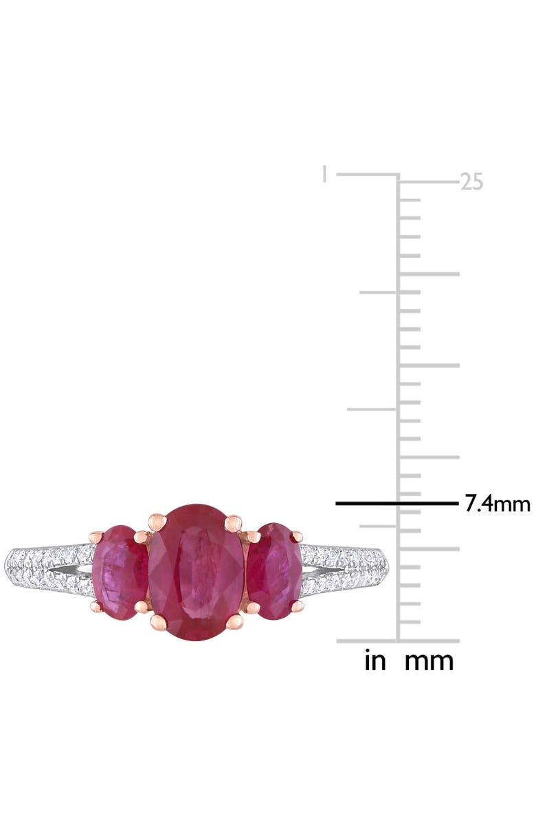 Julianna B. Ruby & Diamond 3-Stone Ring 14k, Alternate, color, Ruby