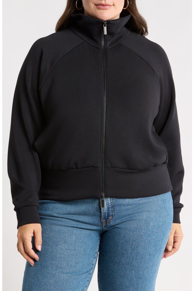 Scuba Sweatshirt Jacket, Main, color, BLACK