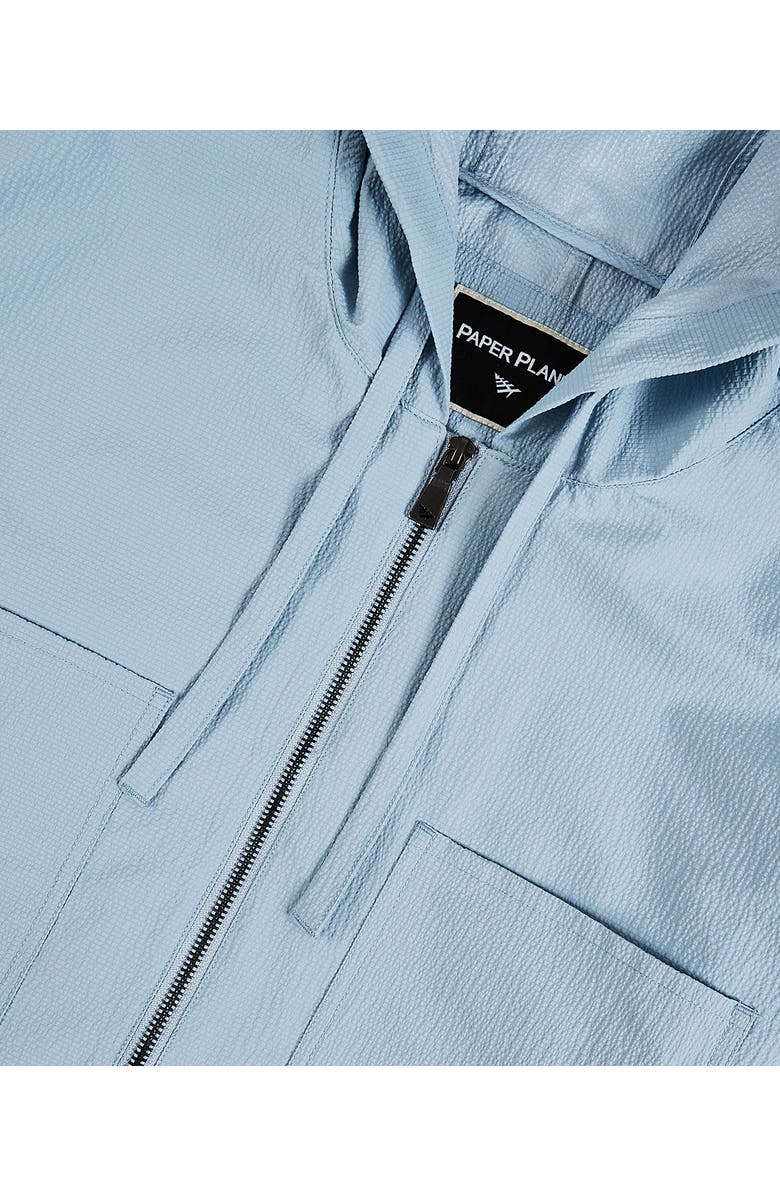 PAPER PLANES Seersucker Hooded Jacket, Alternate, color, Blue Sky