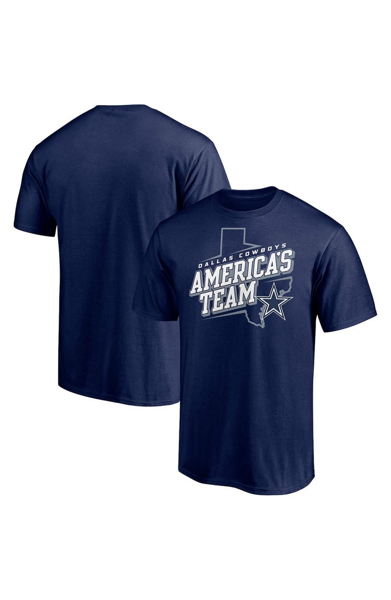 MAJESTIC Men's Majestic Navy Dallas Cowboys Hometown Collection State Shape T-Shirt, Alternate, color, Navy