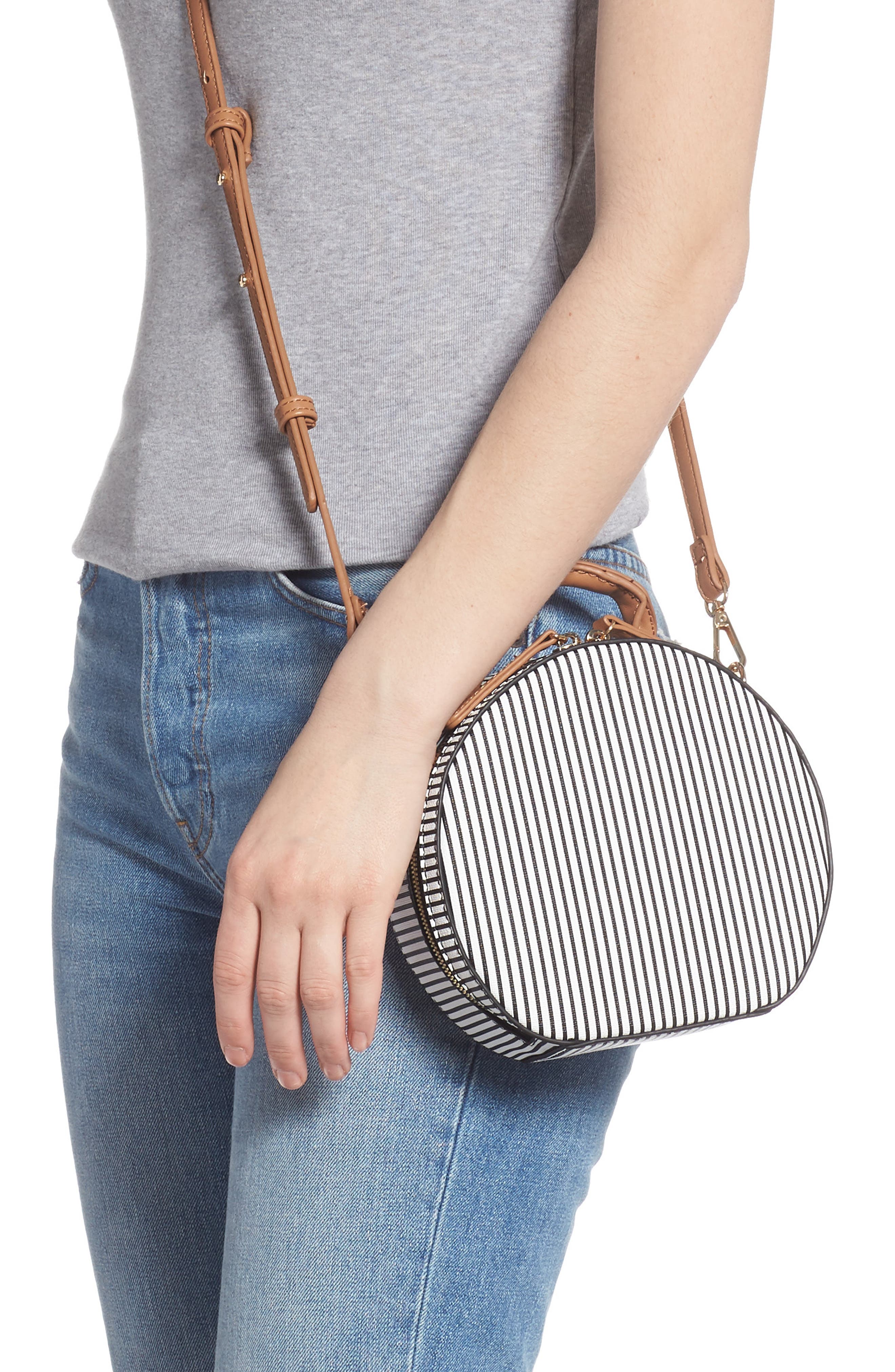 Malibu Skye Semi Round Faux Leather Bag, Alternate, color, 