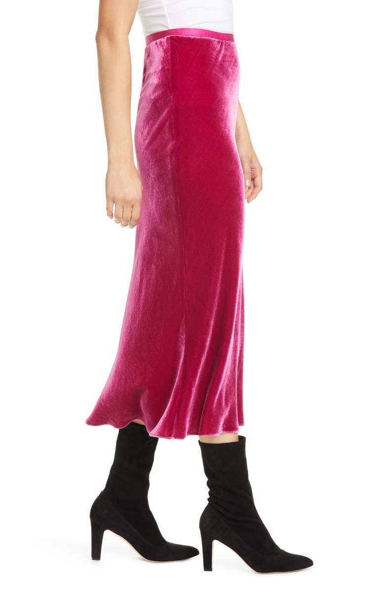 Polo Ralph Lauren Bias Cut Silk Velvet Skirt, Alternate, color,