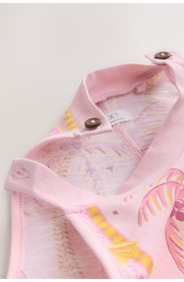 NEXT Kids
 Tropical Palm Cotton Romper, Alternate, color, Pink