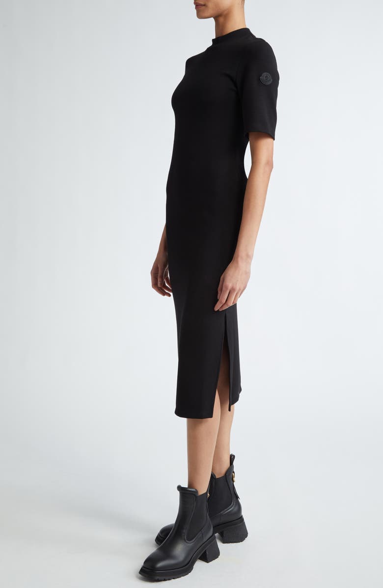 Moncler Cut & Sew Short Sleeve Midi Dress, Alternate, color, 