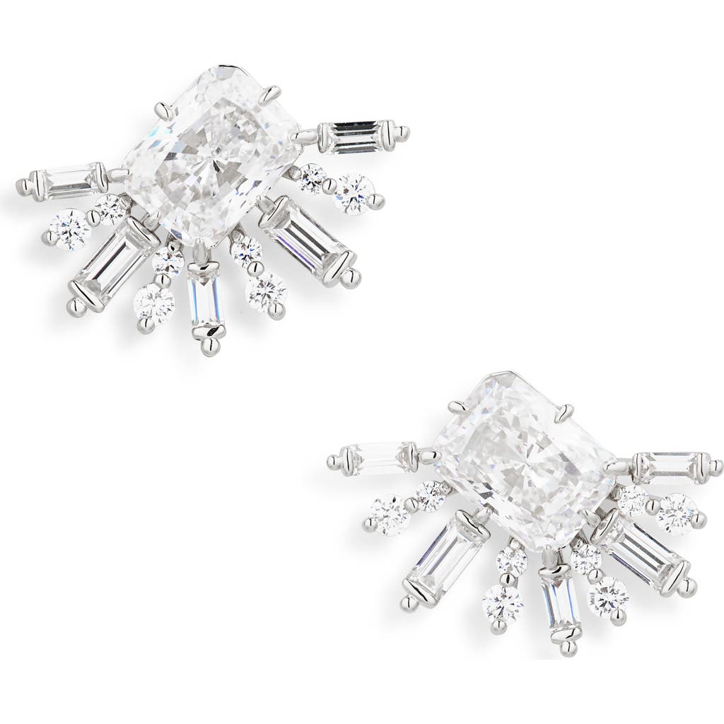 Nadri Stellar Halo Stud Earrings In Green