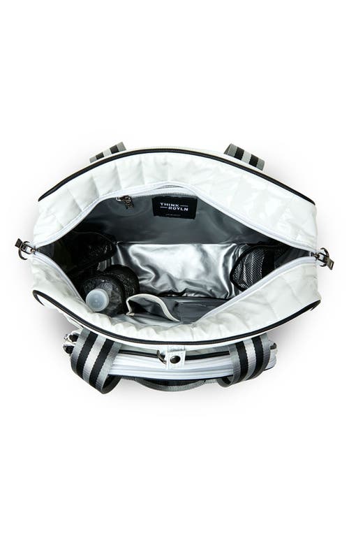 Think Royln Sporty Quilted Pickleball Bag In White Patent