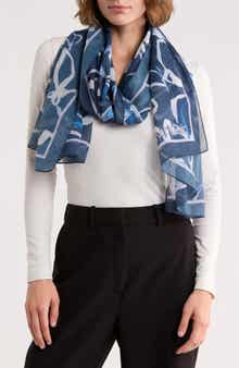 Calvin Klein Floral Chiffon Scarf