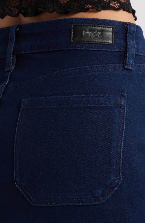 PTCL PTCL JUNE DISTRESSED EASY STRETCH DENIM MINISKIRT
