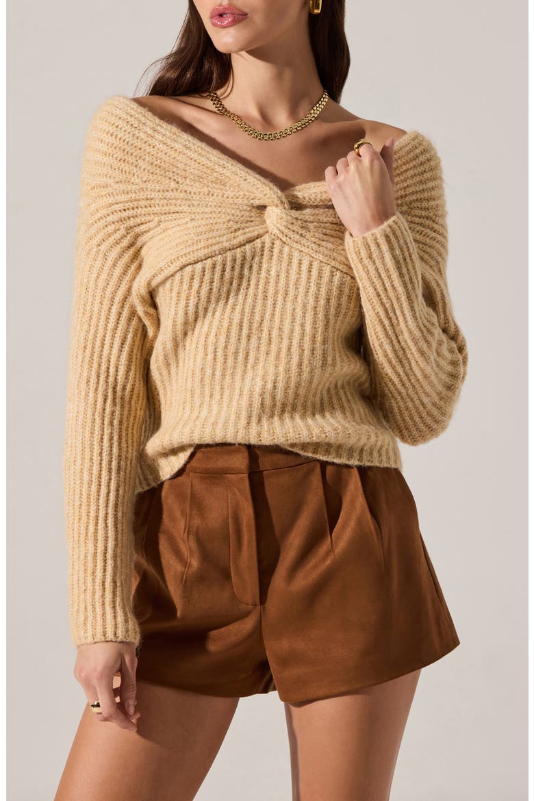 Franisbel Off the Shoulder Sweater, Main, color, BUTTER YELLOW