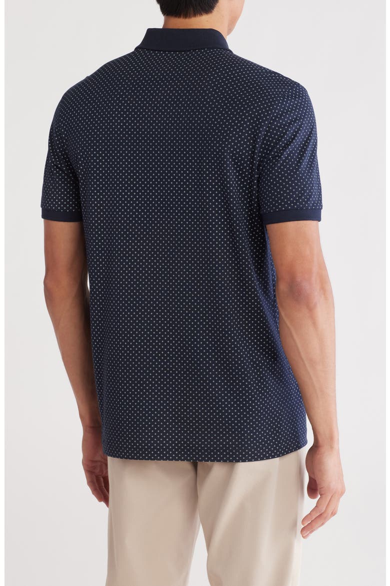 Ditsy Diamond Cotton Jersey Polo, Alternate, color, DARK SAPPHIRE