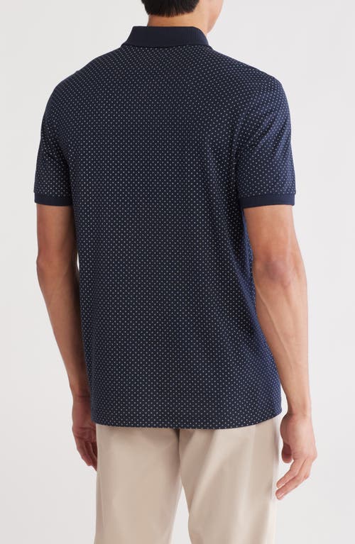 Original Penguin Ditsy Diamond Cotton Jersey Polo In Dark Sapphire