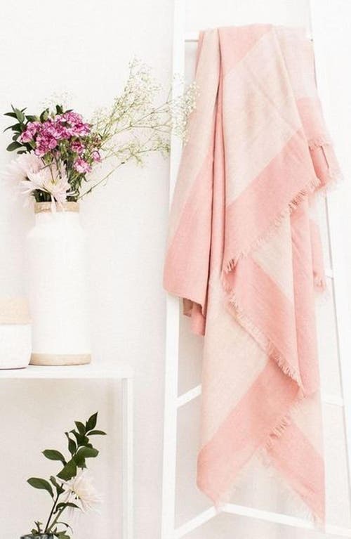 Studio Variously Soft Handwoven Merino Throw In Pink