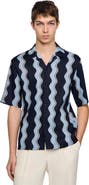SANDRO Printed linen shirt