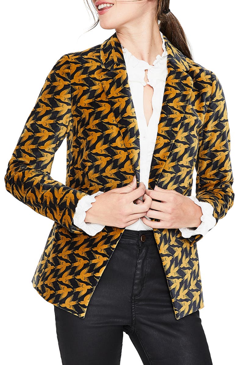 Boden Stretch Velvet Blazer, Main, color, 