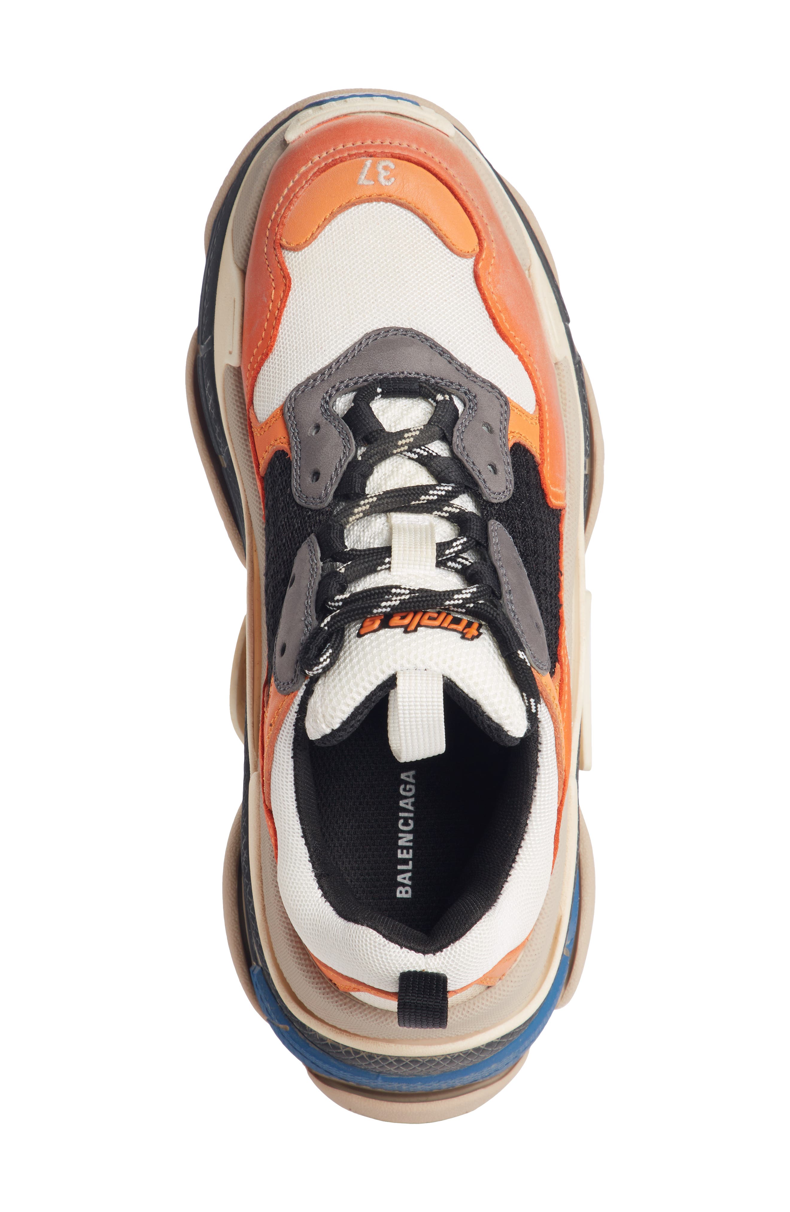 Triple S Sneaker, Alternate, color, ORANGE/ GREY/ BLACK