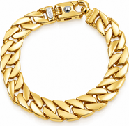 Bliss Diamond Braccio Men's 33 Gram Curb Link Solid Silver Bracelet 8.5"