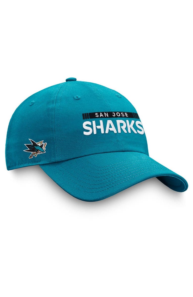 FANATICS Men's Fanatics Branded Teal San Jose Sharks Authentic Pro Rink Adjustable Hat, Main, color, 