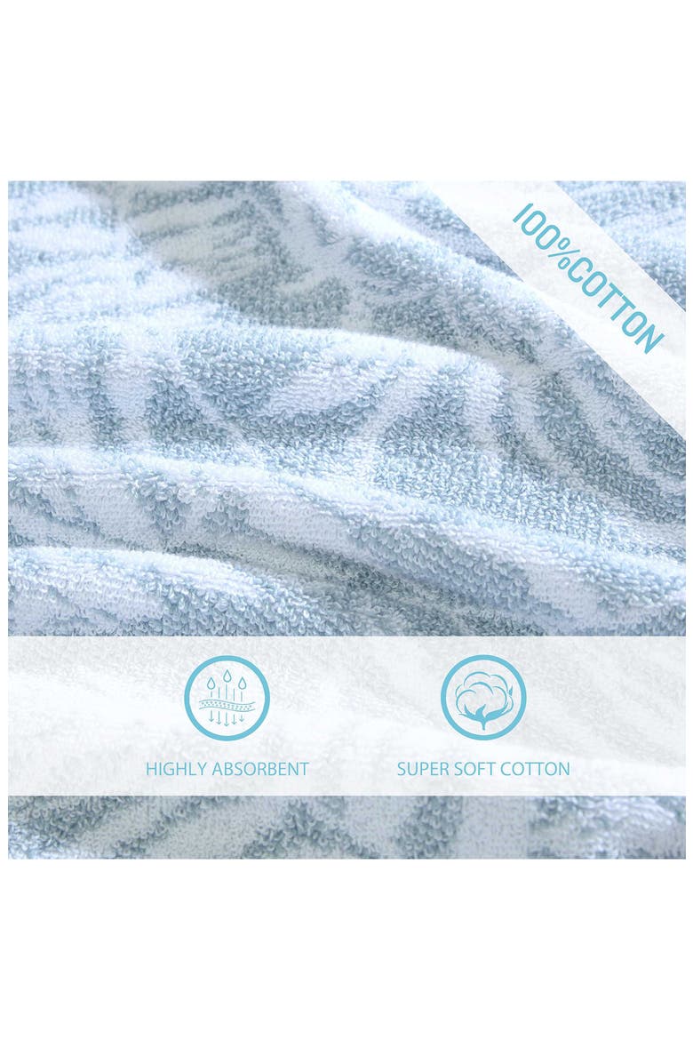 Art of Palms 6-Piece Towel Set, Alternate, color, LIGHT PASTEL BLUE