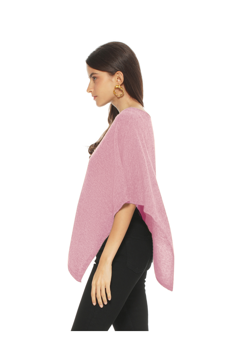 Pure Cashmere Capelet Poncho, Alternate, color, Baby Pink