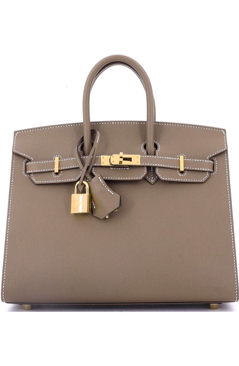 Pre-Owned Hermes Birkin Sellier Bag Grey Epsom with Gold Hardware 25, Main, color,